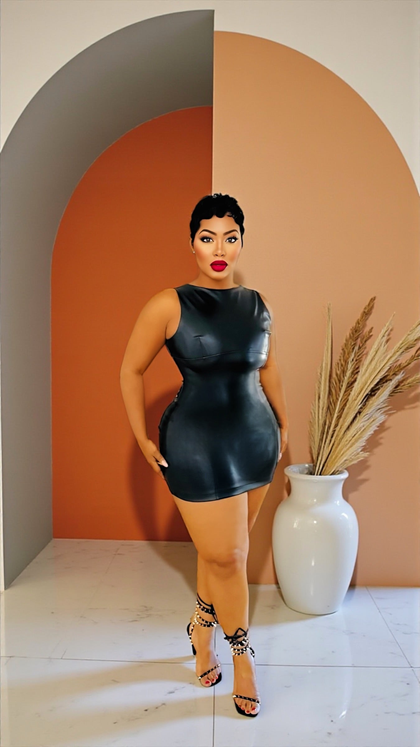 Dream Leather Mini Dress