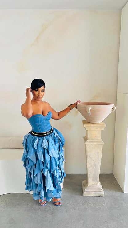 My Lane Denim Corset Top