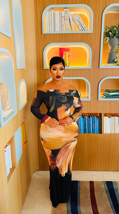 Rustic Flower Maxi Dress