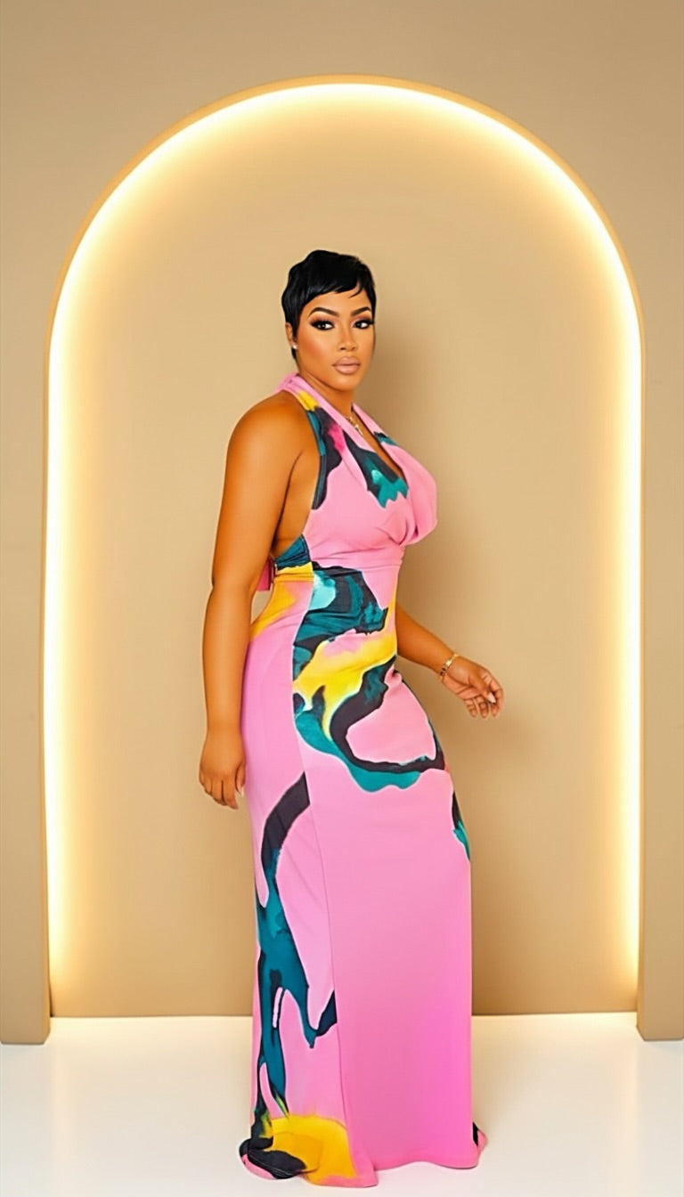 Pastel Lure Maxi Dress