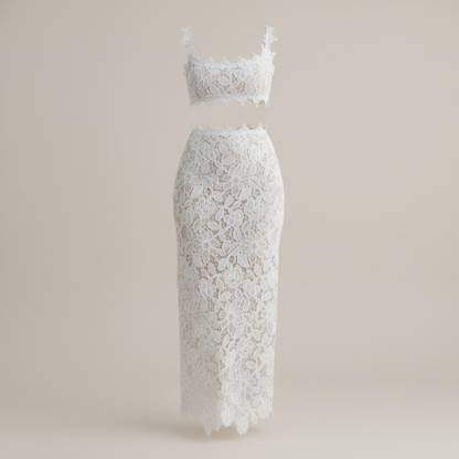 Chenille Lace Skirt Set