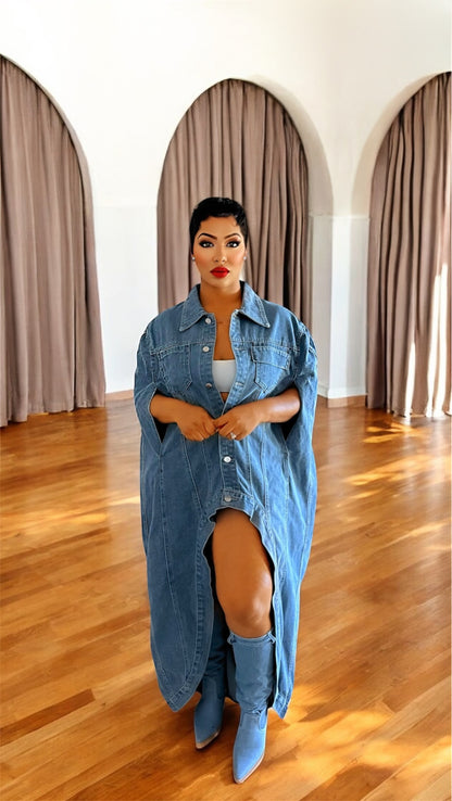 Armored Denim Cape Vest