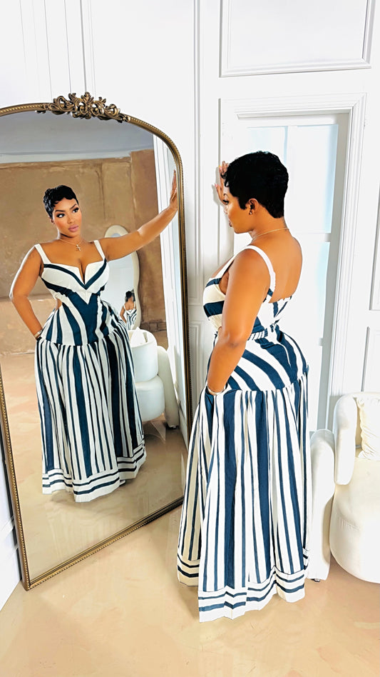 Lavern Chevron Midi Dress