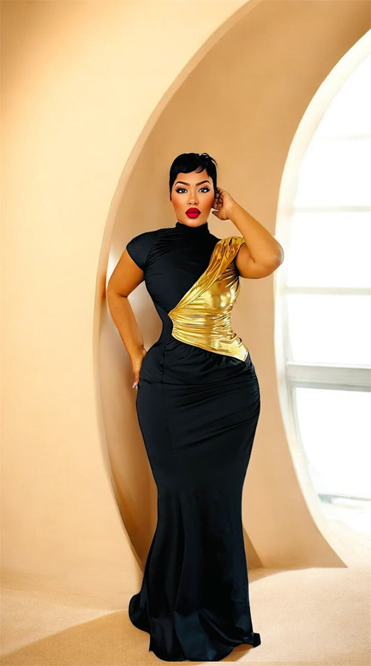 Touch Of Gold Maxi Dress