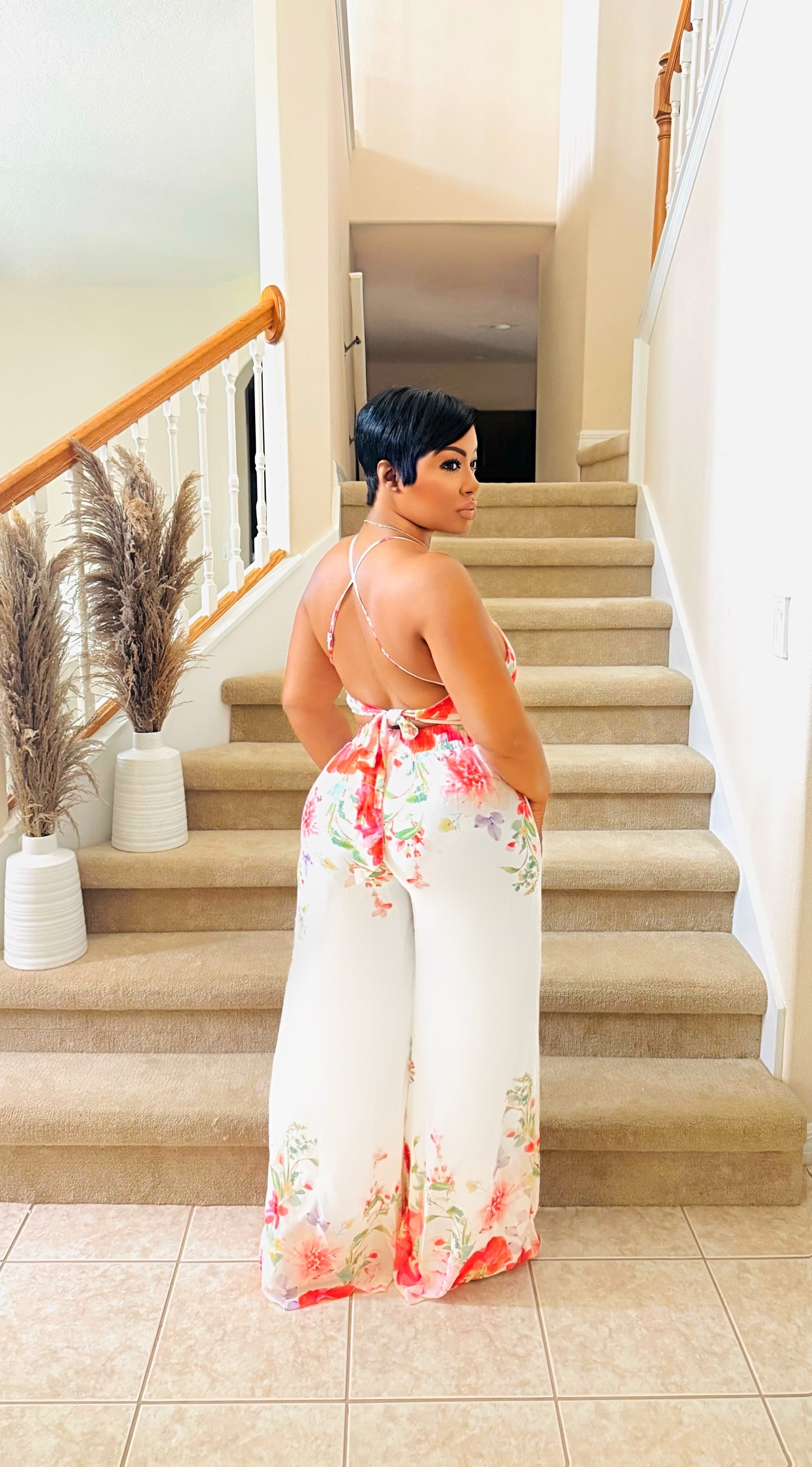 Floral Basket Pant Set