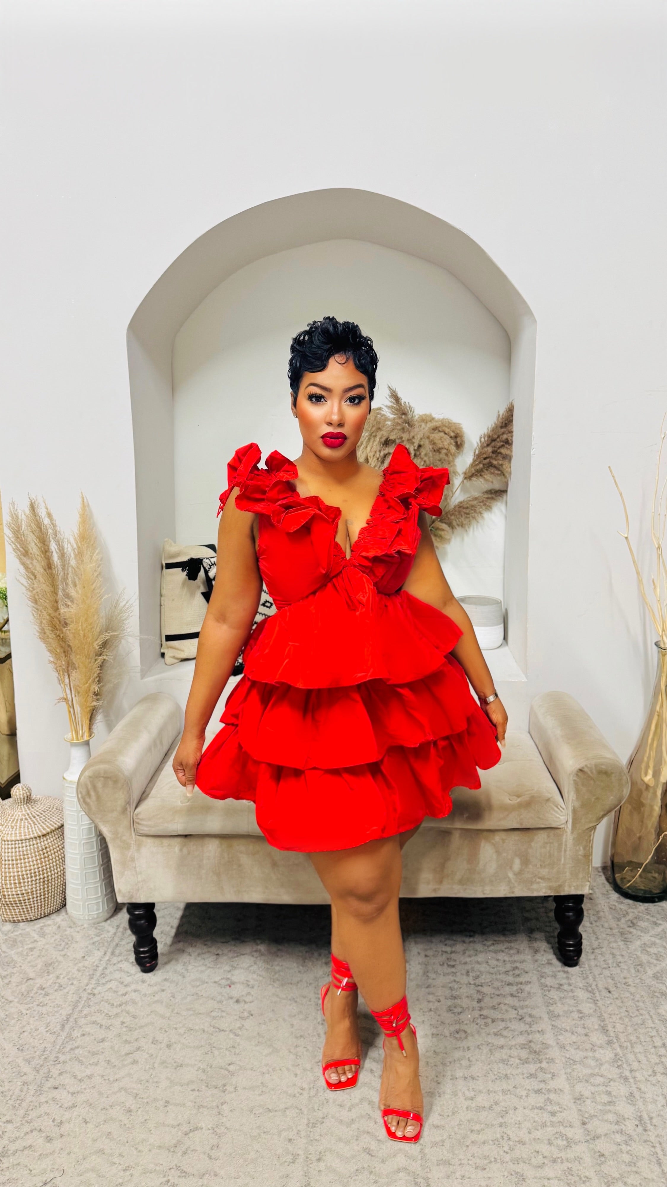 Be Mine Ruffle Dress – FashionFreakssss