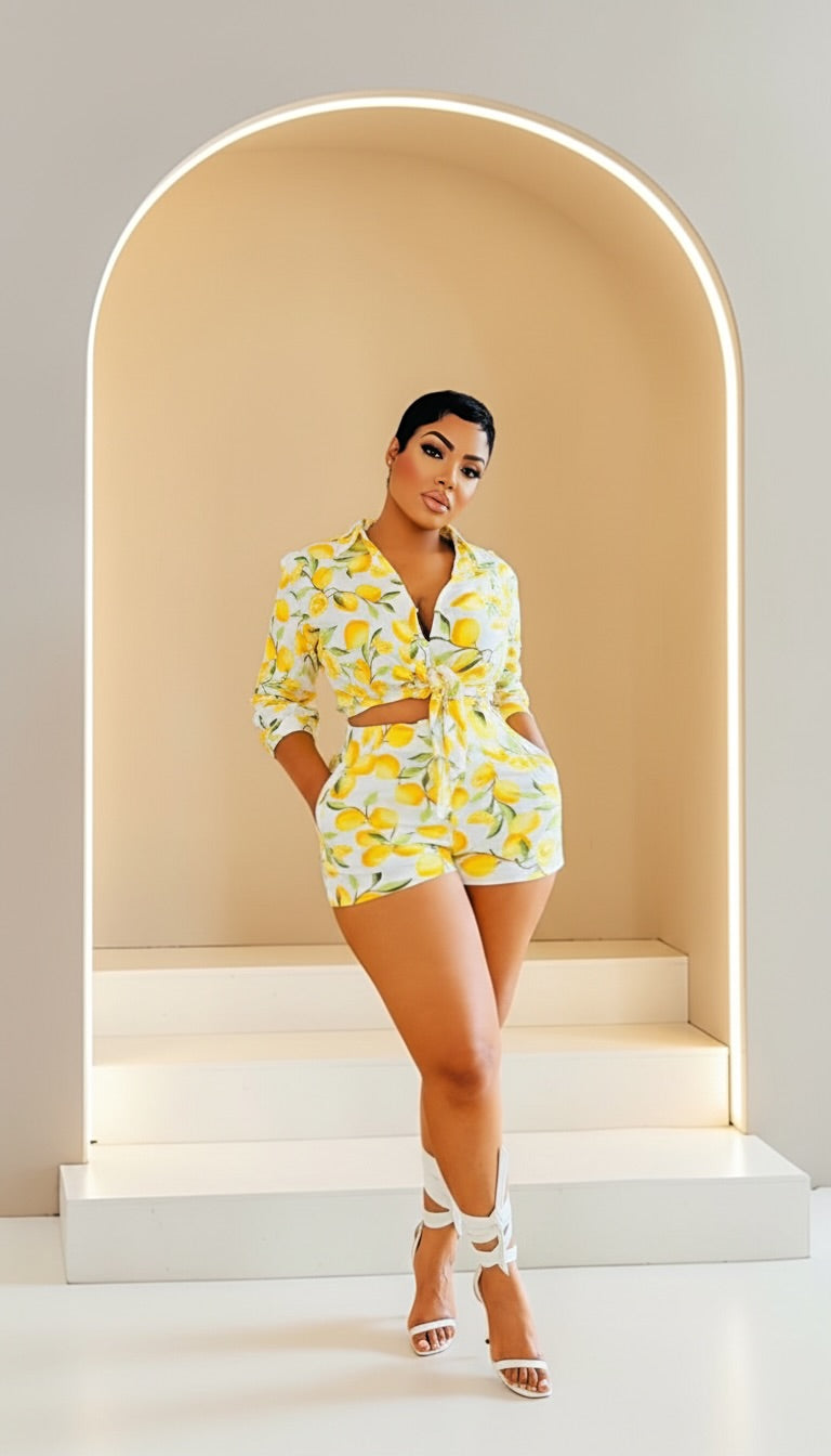 Lemonade Linen Short Set