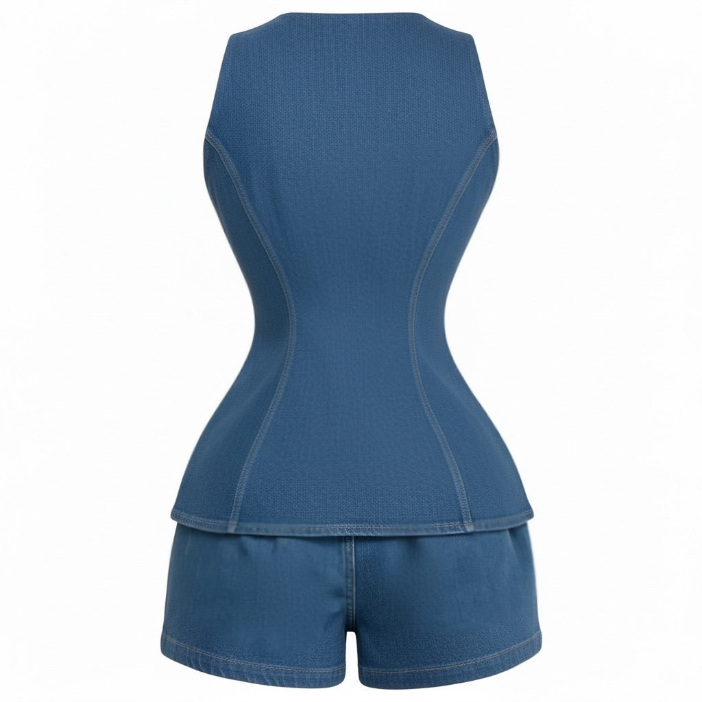 So Rare Denim Romper