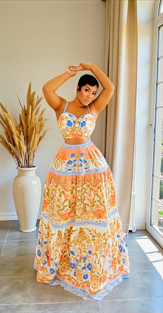 Peach Valley Skirt Set