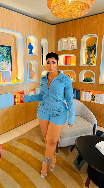 Bleu Flower Bed Romper