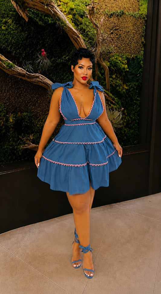 Denim Tier Babydoll Dress