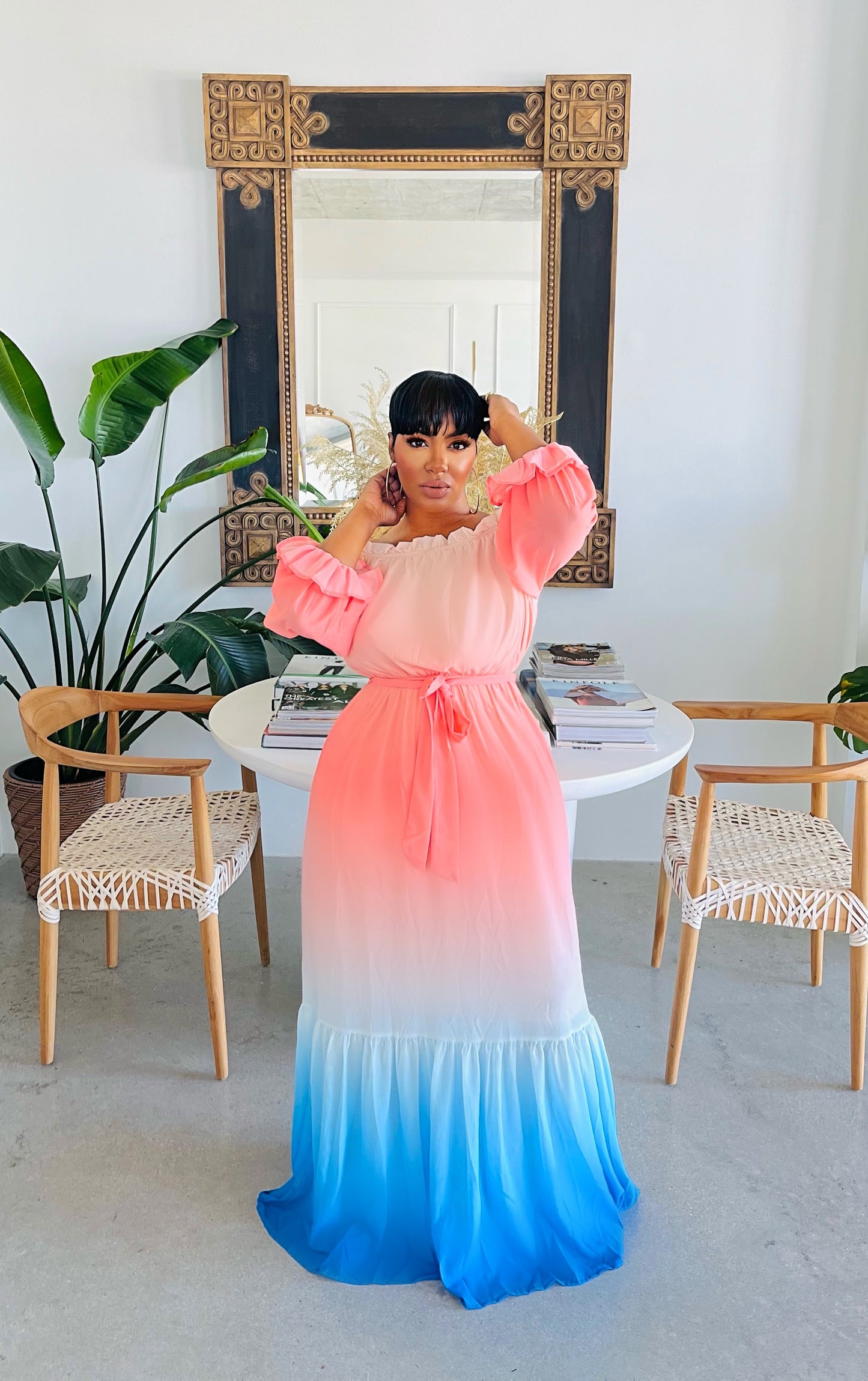 Faded Ombré Maxi Dress