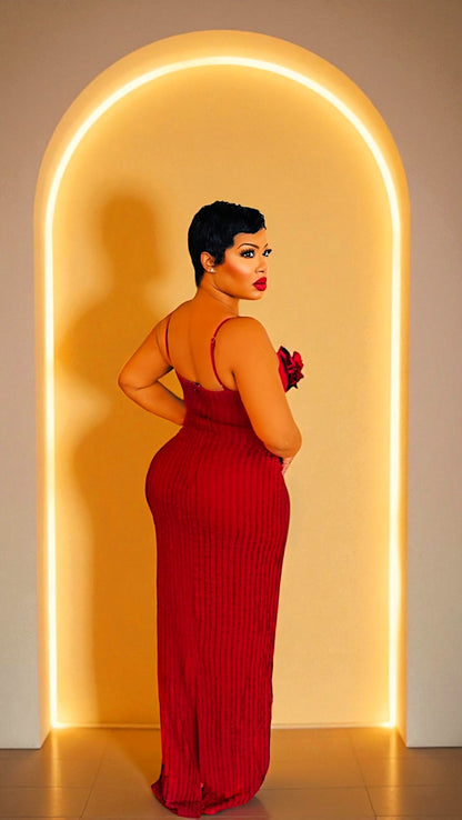 Maroon Flower Bloom Dress