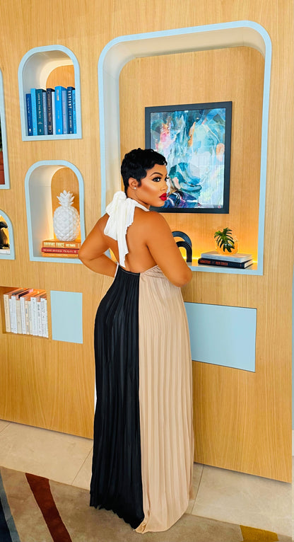 Pleated Supreme Maxi Dress