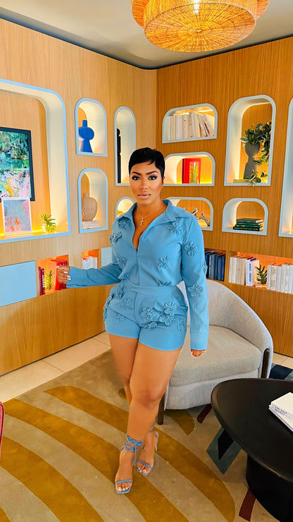 Bleu Flower Bed Romper