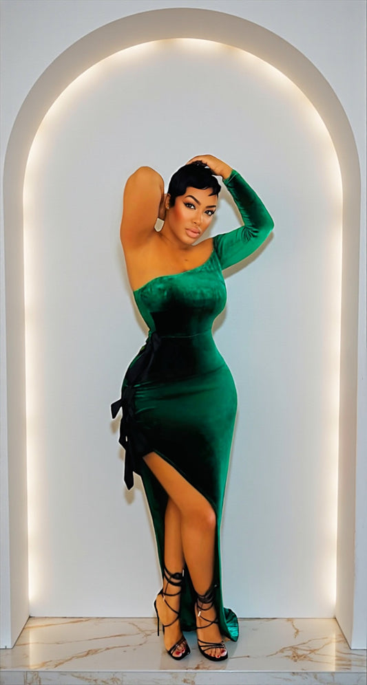 All Tied Up Velvet Dress