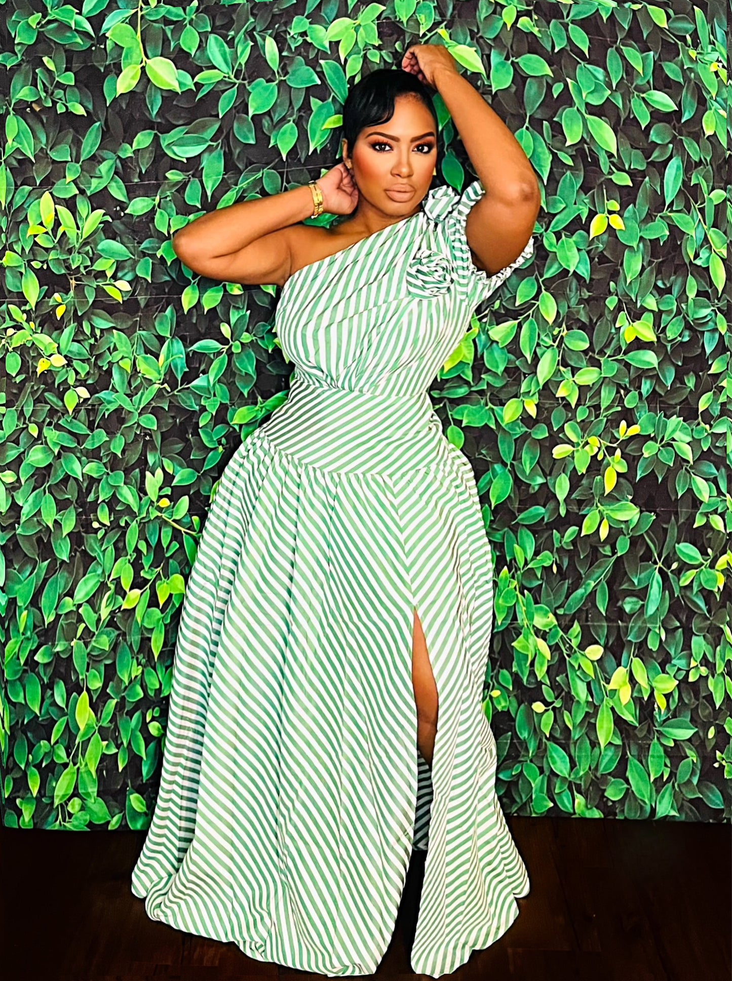 Stripes & Roses Maxi Dress