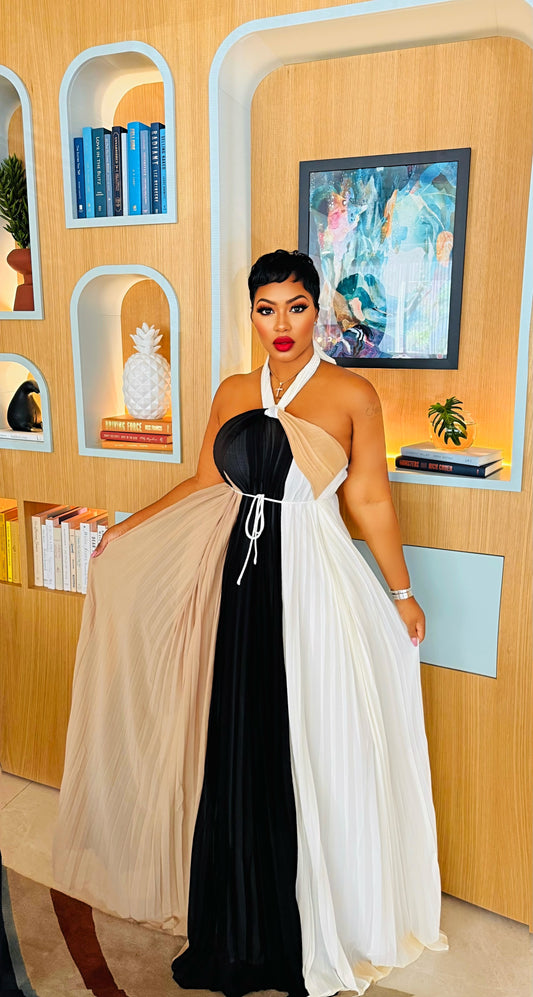 Pleated Supreme Maxi Dress