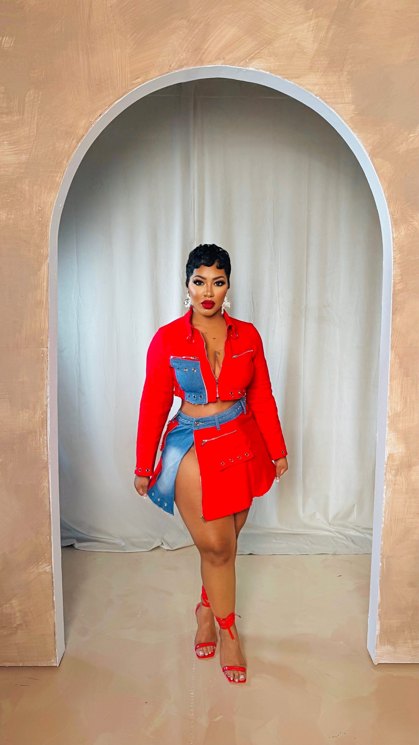 Cali Girl Denim Skirt Set