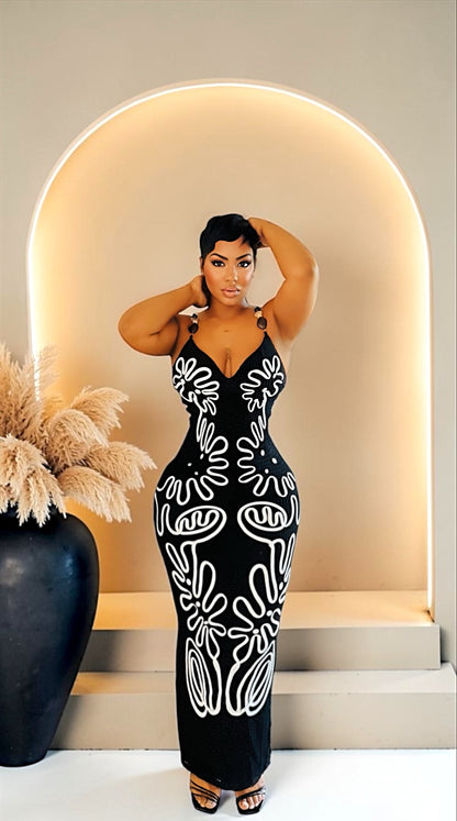 Moroccan Swirl Midi Dress