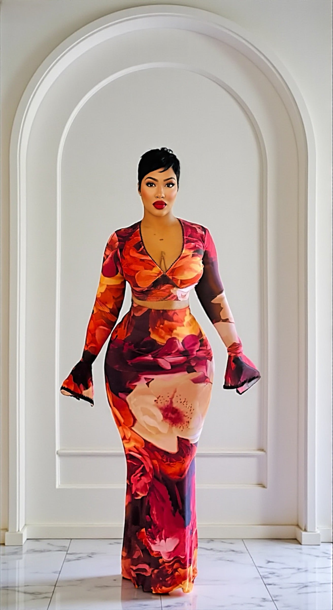 Floral Bell Skirt Set