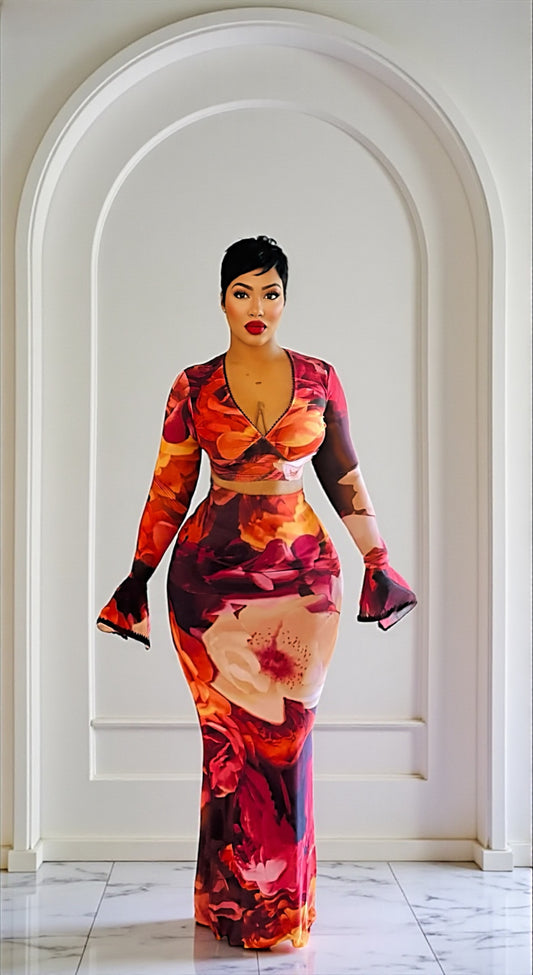 Floral Bell Skirt Set