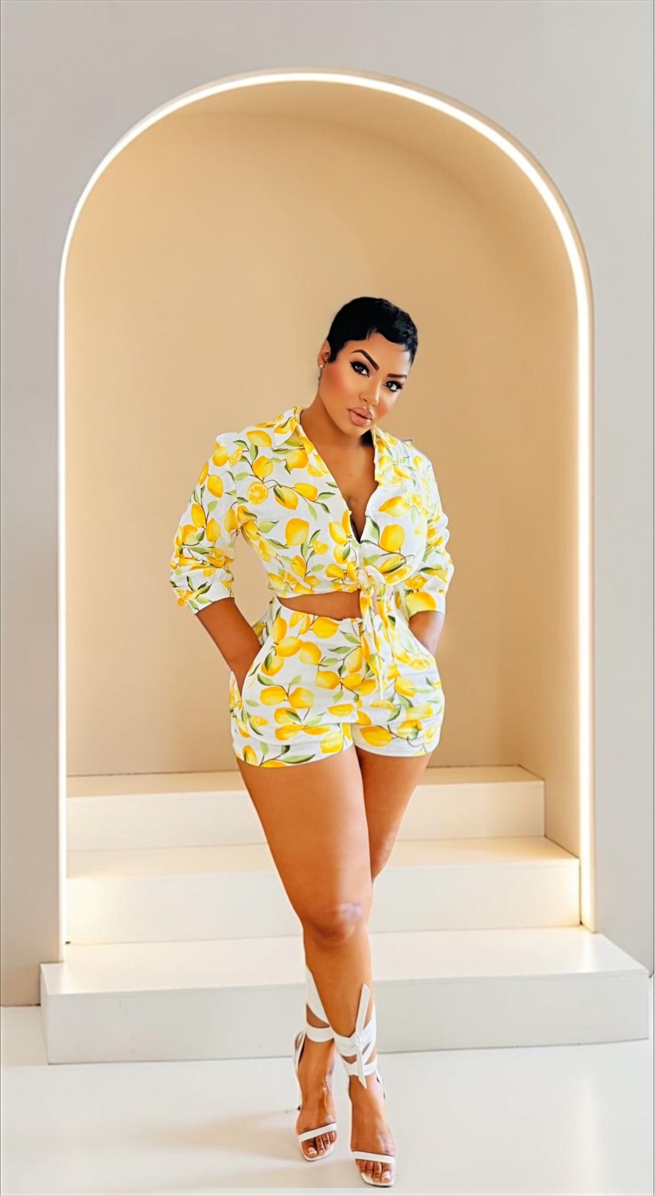 Lemonade Linen Short Set