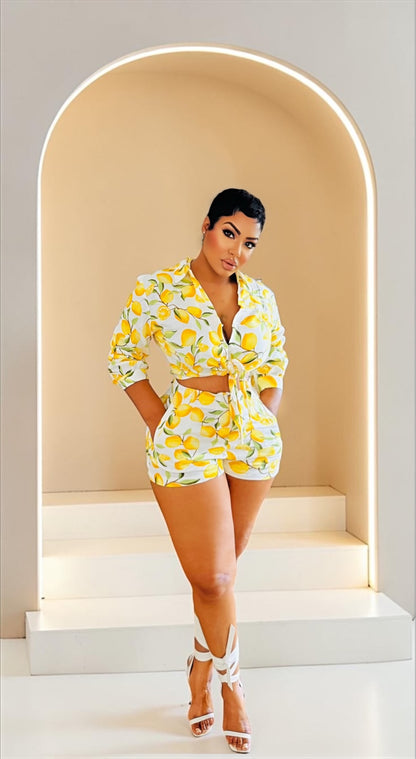 Lemonade Linen Short Set