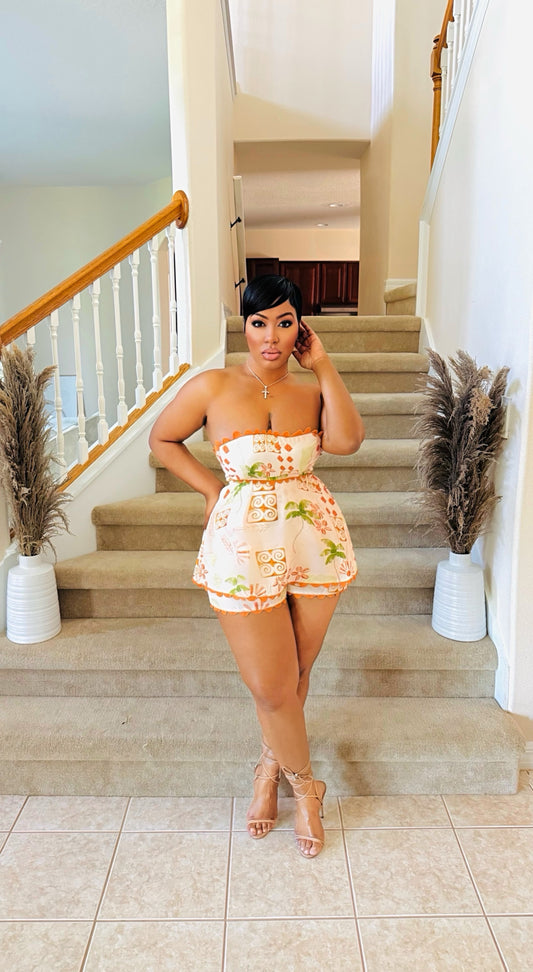 Wavy Trim Romper