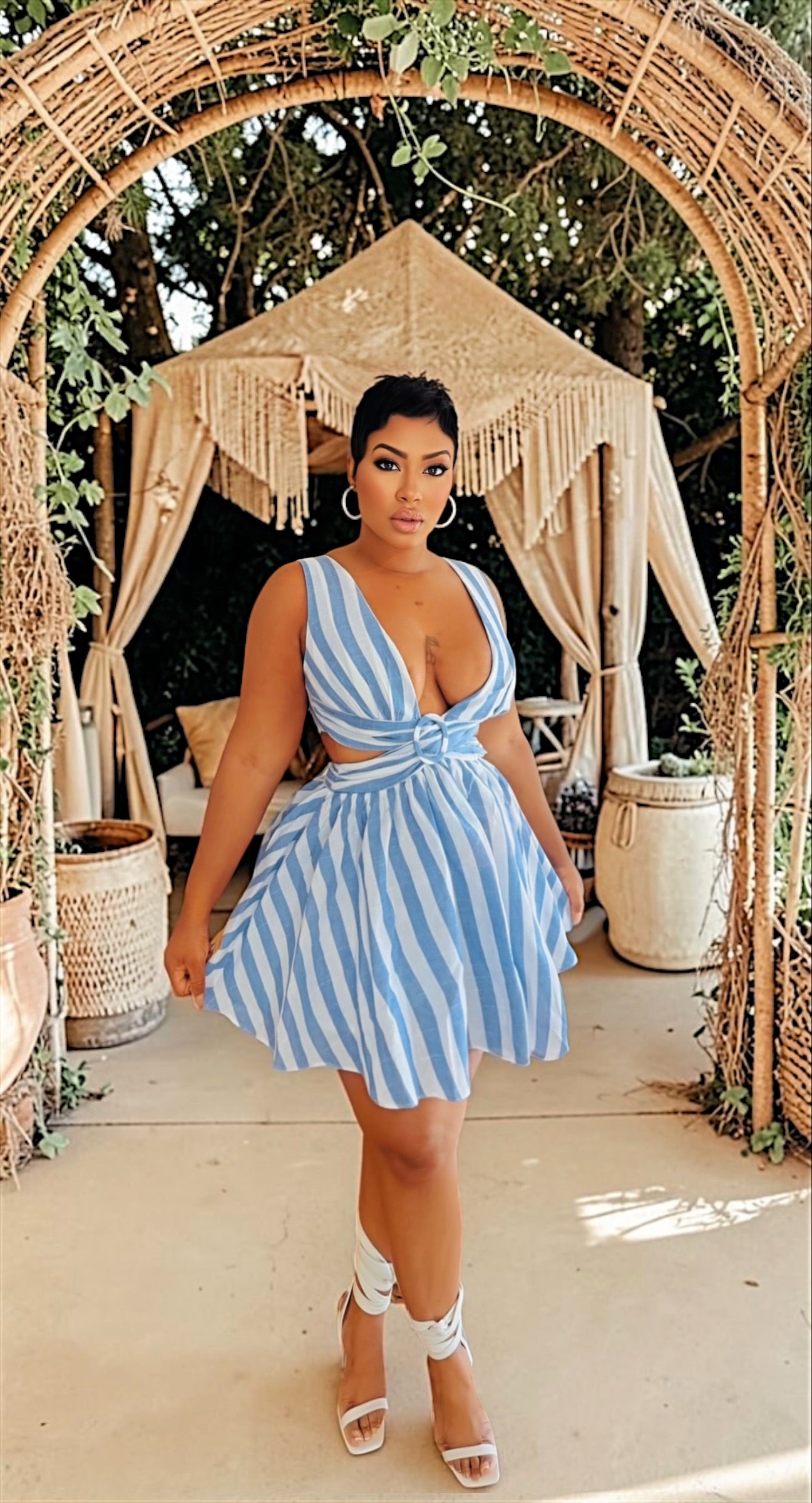 Denim Lines Skater Dress