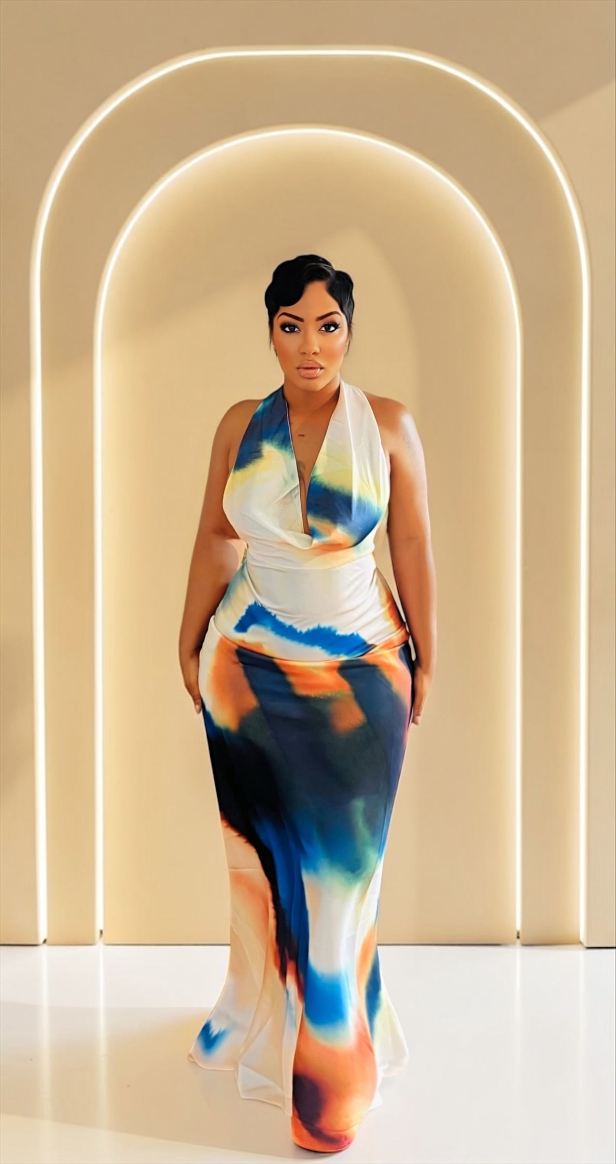 Slash Of Color Maxi Dress