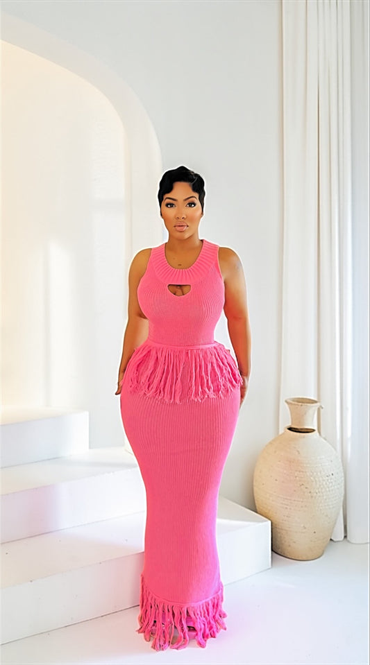 Blushing Knit Skirt Set