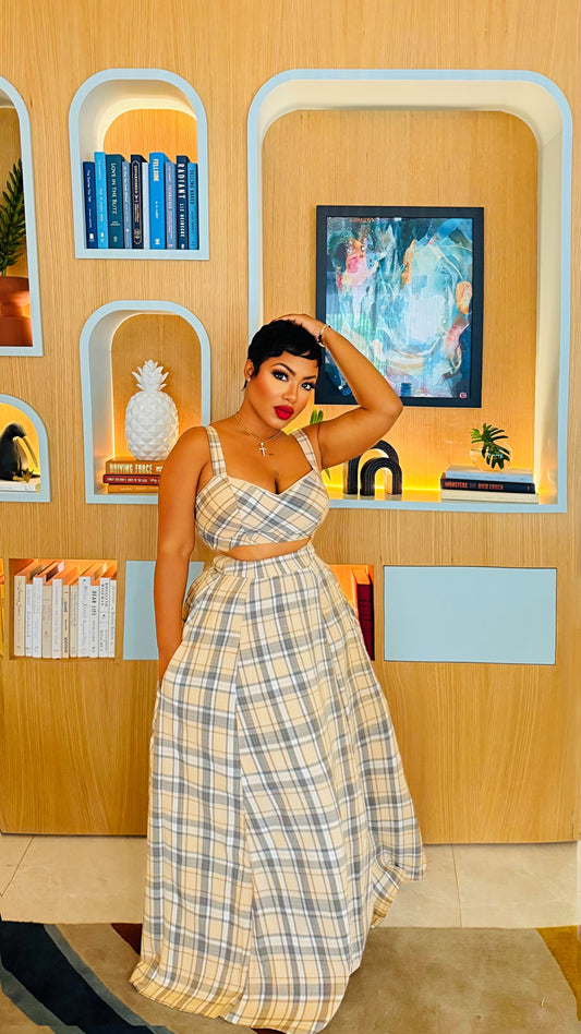 Ms Berry Plaid Skirt Set