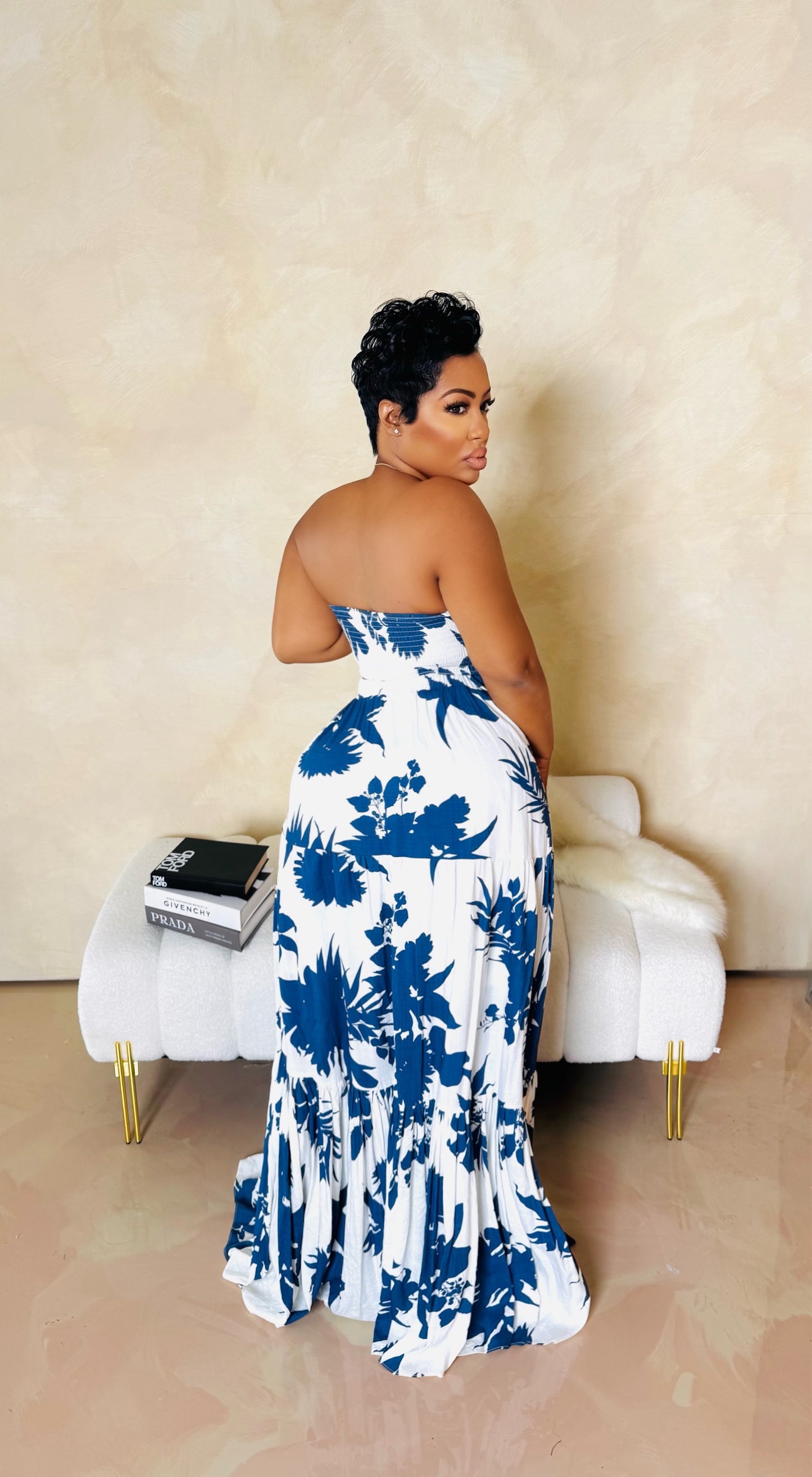 Denim Garden Skirt Set