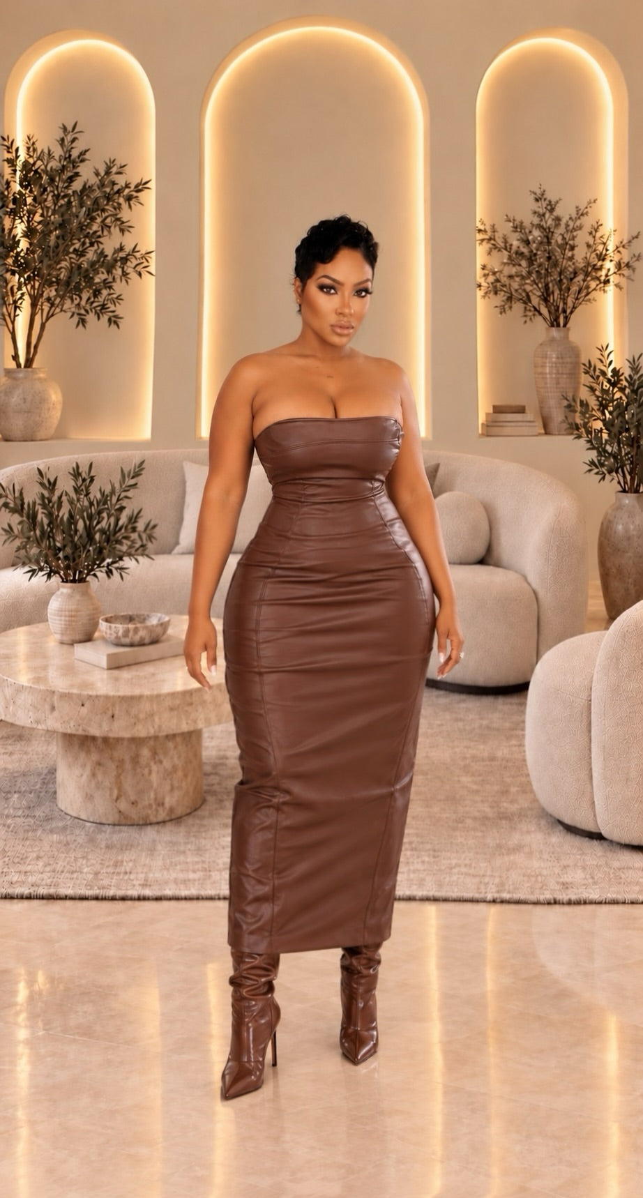 Angie Leather Dress