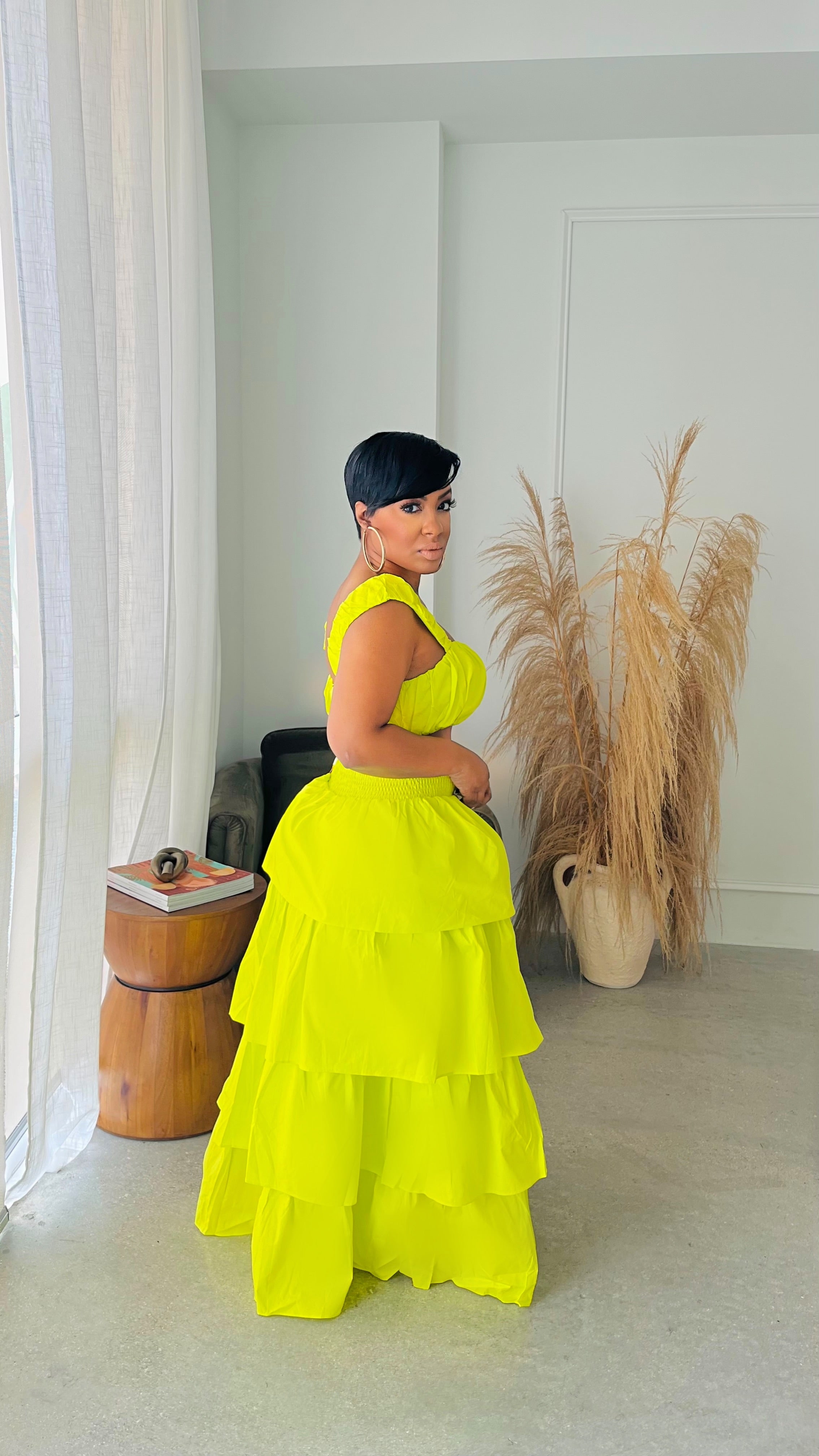 Neon Zone Ruffle Skirt Set – FashionFreakssss