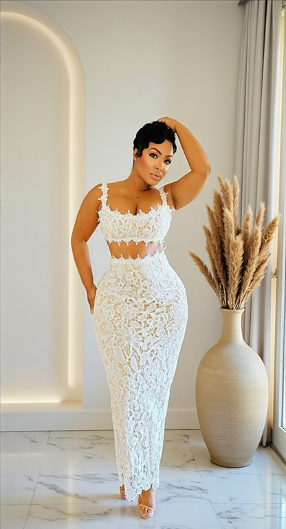 Chenille Lace Skirt Set