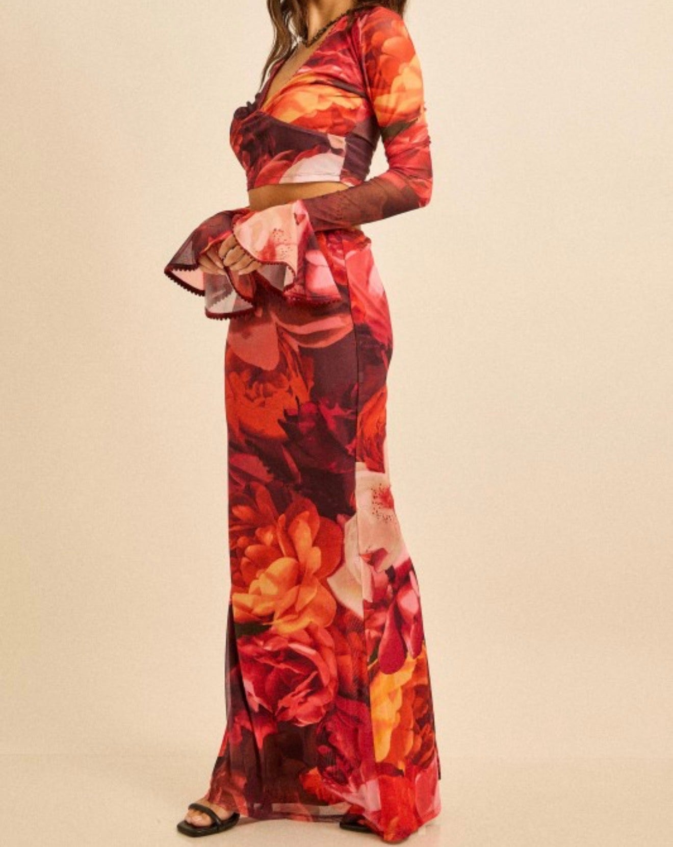 Floral Bell Skirt Set