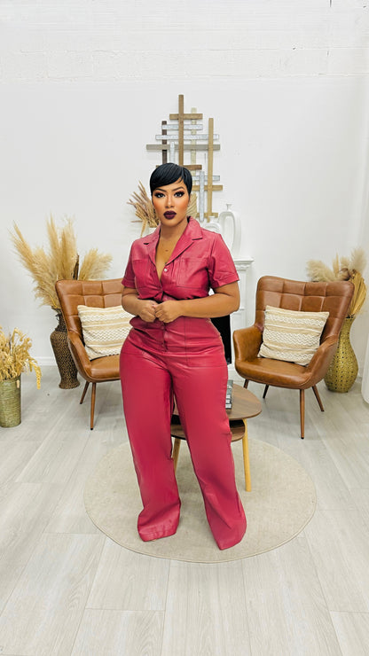 Madeline Leather Jumpsuit