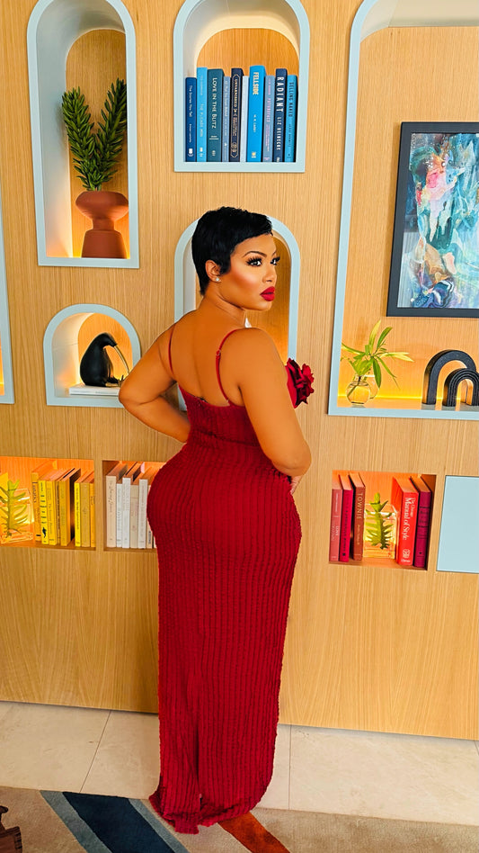 Maroon Flower Bloom Dress