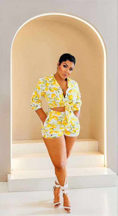 Lemonade Linen Short Set