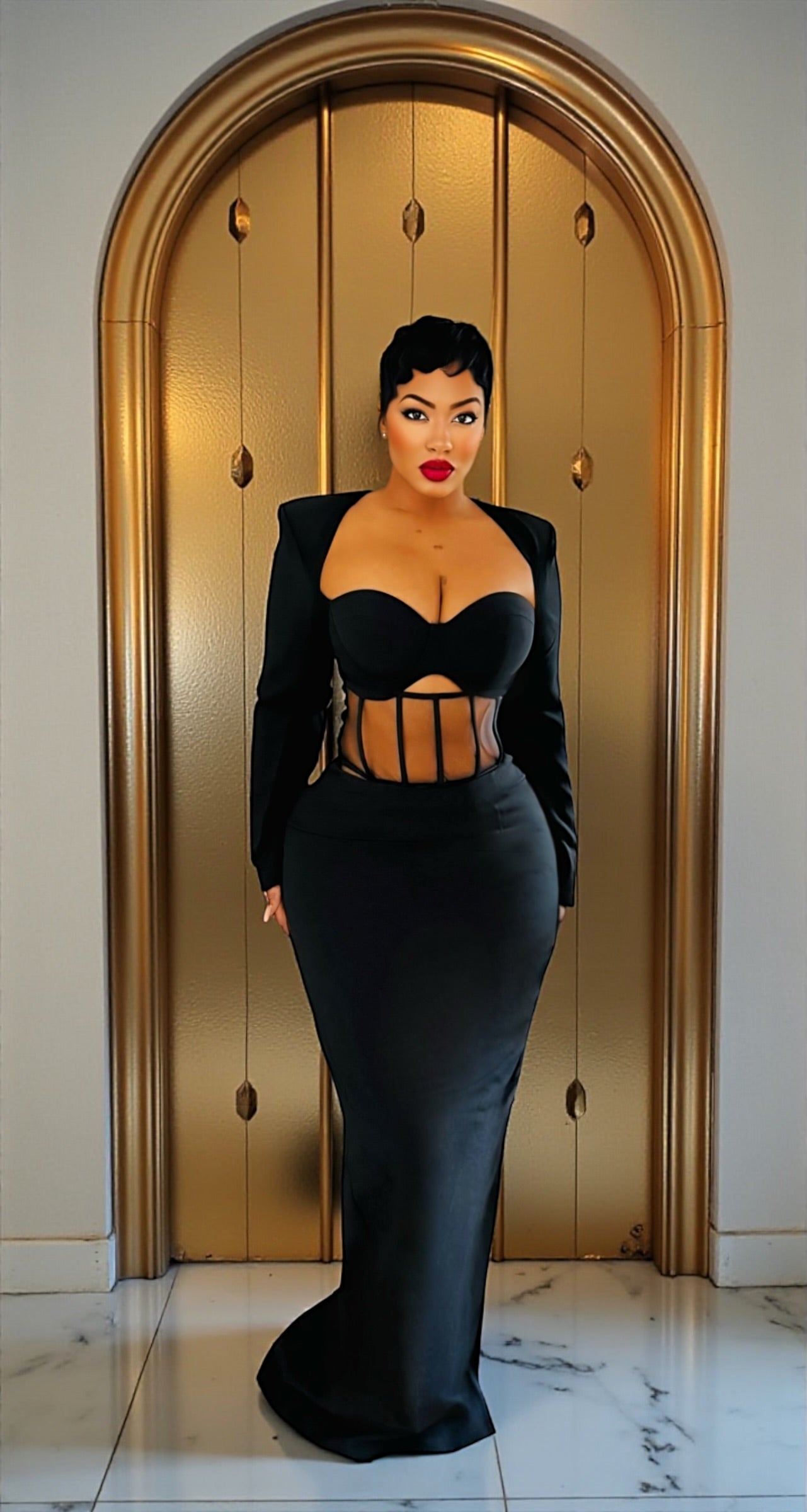 Desline Caged Maxi Dress