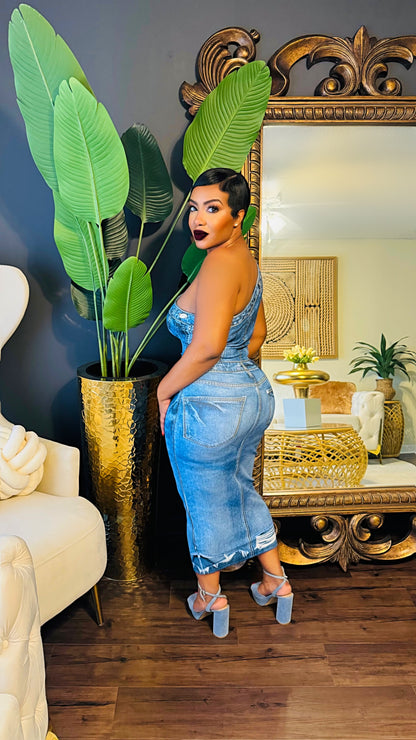 Denim Mirage Midi Dress