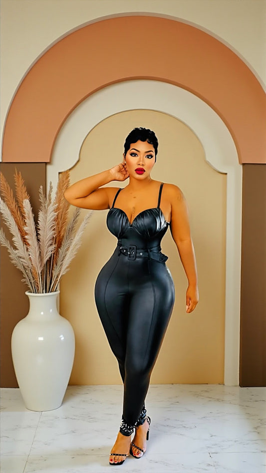 Happy Hour Leather Jumpsuit
