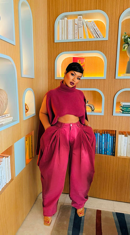 Faded Drape Denim Pant