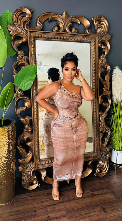 Denim Mirage Midi Dress