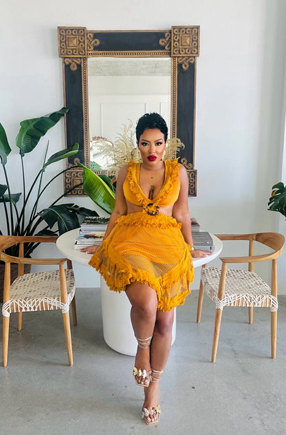 Bia Honeycomb Skater Dress