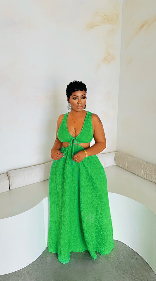 Simply Green Gauze Dress