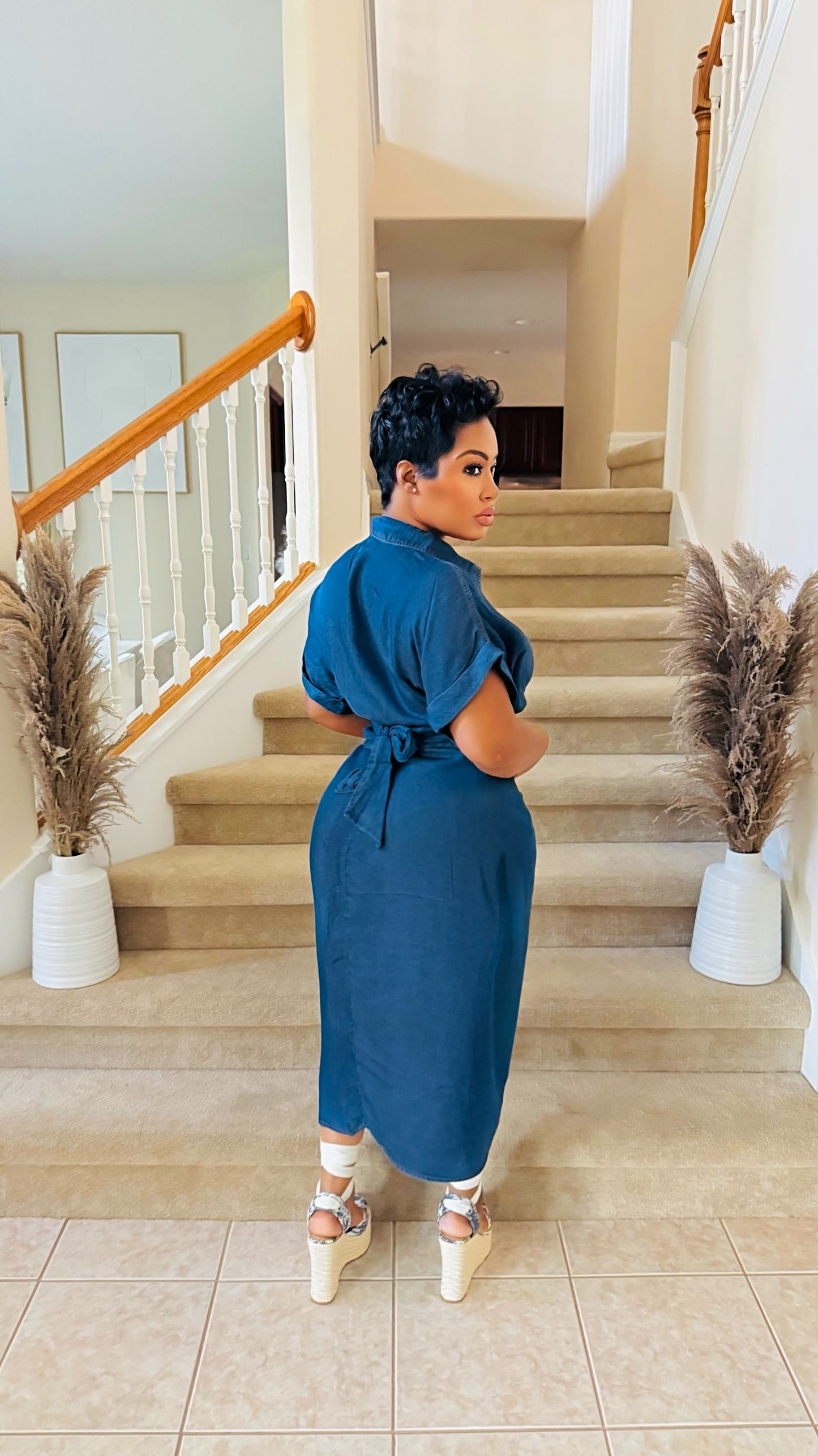 Denim Boss Midi Dress