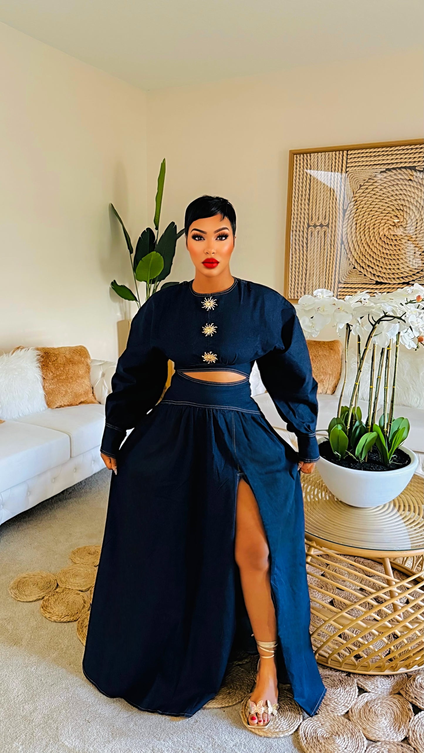 Grand Rising Denim Skirt Set